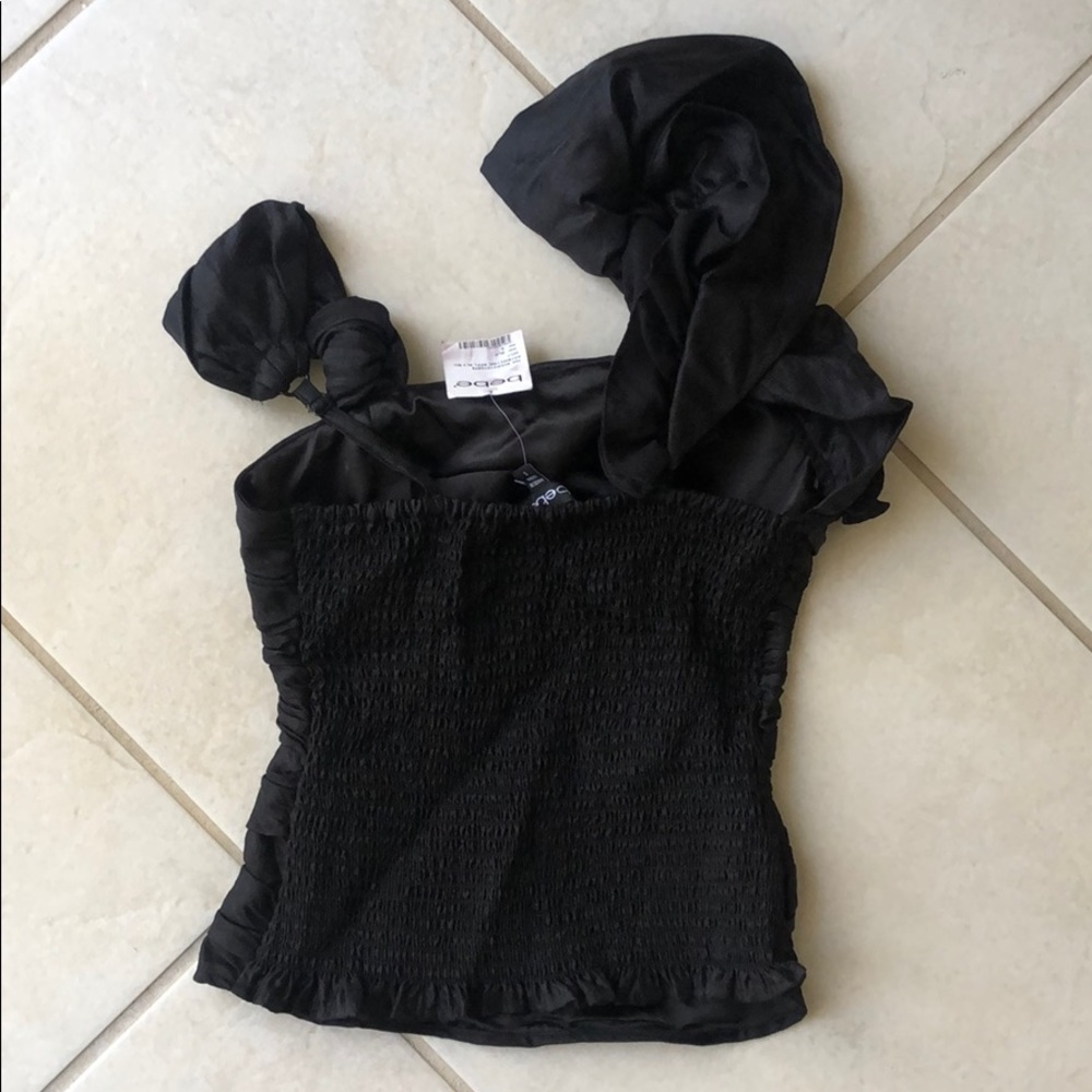 Bebe Asymmetrical Ruffle Sleeve Top - Picture 2 of 2